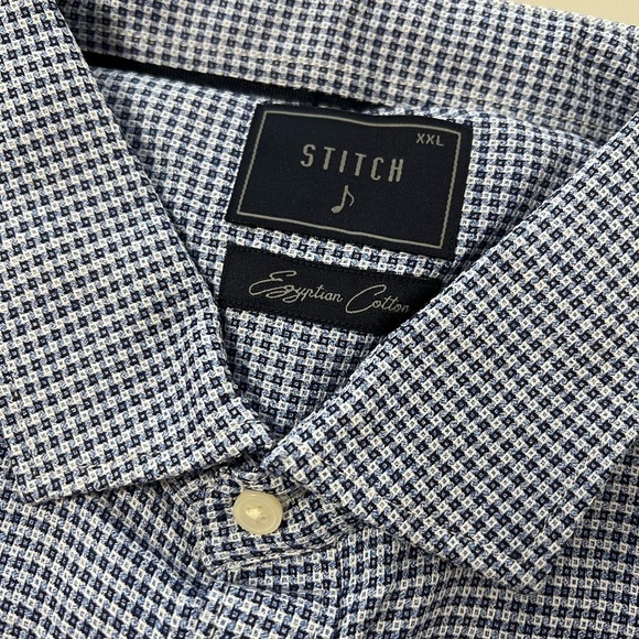 NWT Stich Note Men's Blue & White Long Sleeve Dress Shirt / Size XXL - Picture 2 of 10